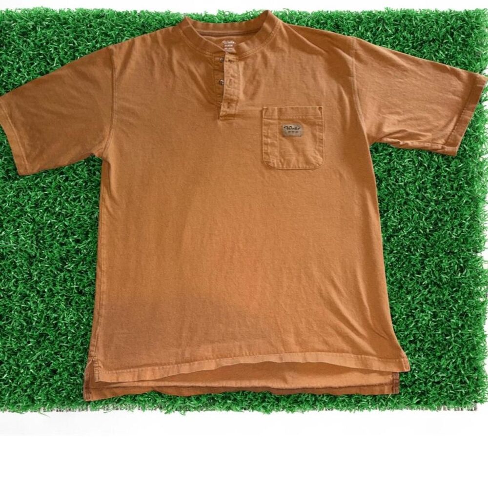 Walls Men's Orange and Brown T-shirt